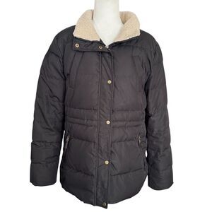 Lauren Ralph Lauren Black Down Quilted Puffer Coat Size Medium